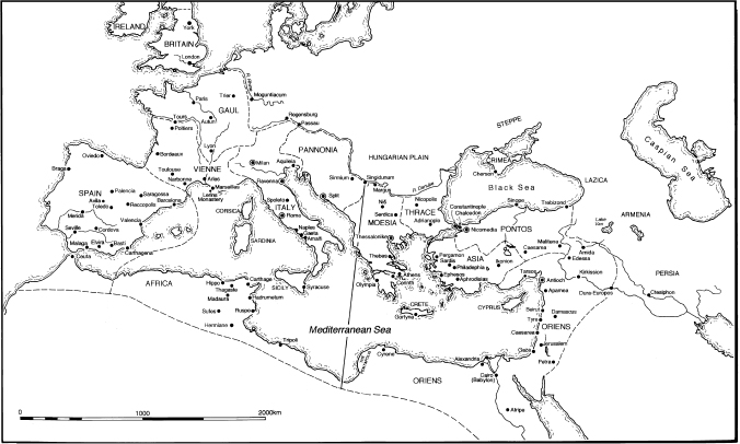 Map 2 The Roman Empire in Late Antiquity Map 3 Dioceses prefectures and - photo 4