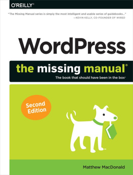 MacDonald - Wordpress: the missing manual: the book that should have been in the box