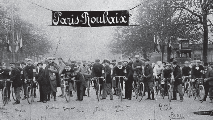 The very first edition of ParisRoubaix in 1896 as the intrepid cyclists in - photo 3