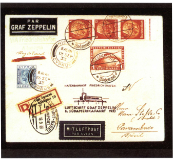 A souvenir cover from one of the Graf Zeppelin flights Stamp-collecting even - photo 4