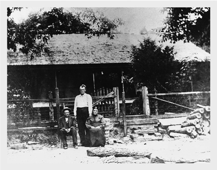 My mule skinner grandpa Jeames standing my great-grandpa Benjamin Franklin - photo 4