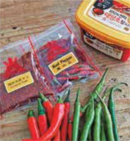 Coarsely ground dried red chili pepper top left is commonly used in Korean - photo 14