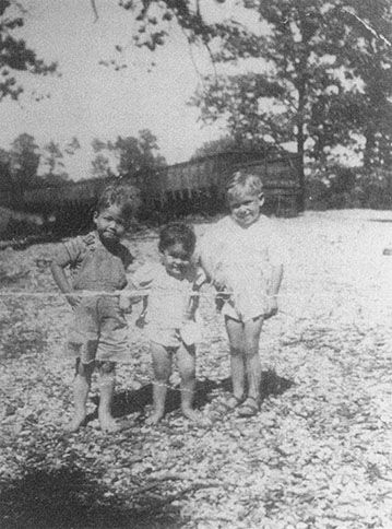 Author with brother Buddy left and cousin Danny right at railroad - photo 2