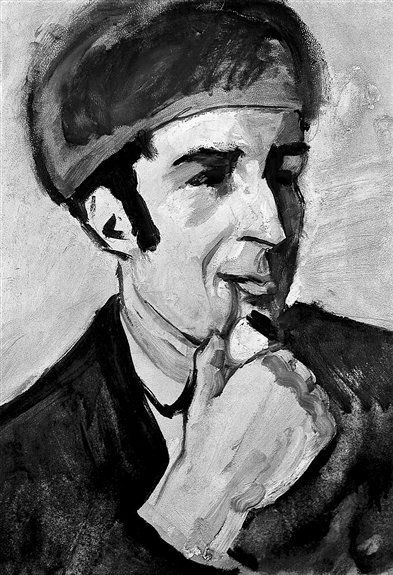 August Macke Portrait of Franz Marc 1910 Oil on paper 50 x cm Neue - photo 1