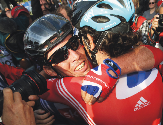 I hug Geraint Thomas moments after crossing the line The fame game Once - photo 13