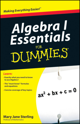 Mary Jane Sterling Algebra I Essentials For Dummies