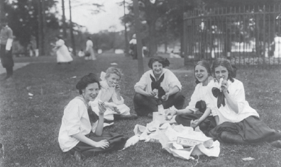 Girls sitting and enjoying a picnic early 20th century Before modernity made - photo 4