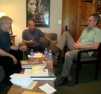 Homeland creators Howard Gordon center and Alex Gansa right visit with - photo 4