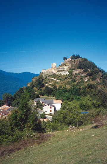 Like many Cathar castles Lordat castle towers above its village Section 6 - photo 10