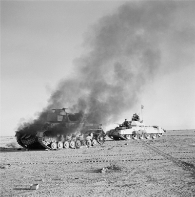 Operation crusader November-December 1941 A German Panzer IV tank on fire in - photo 14