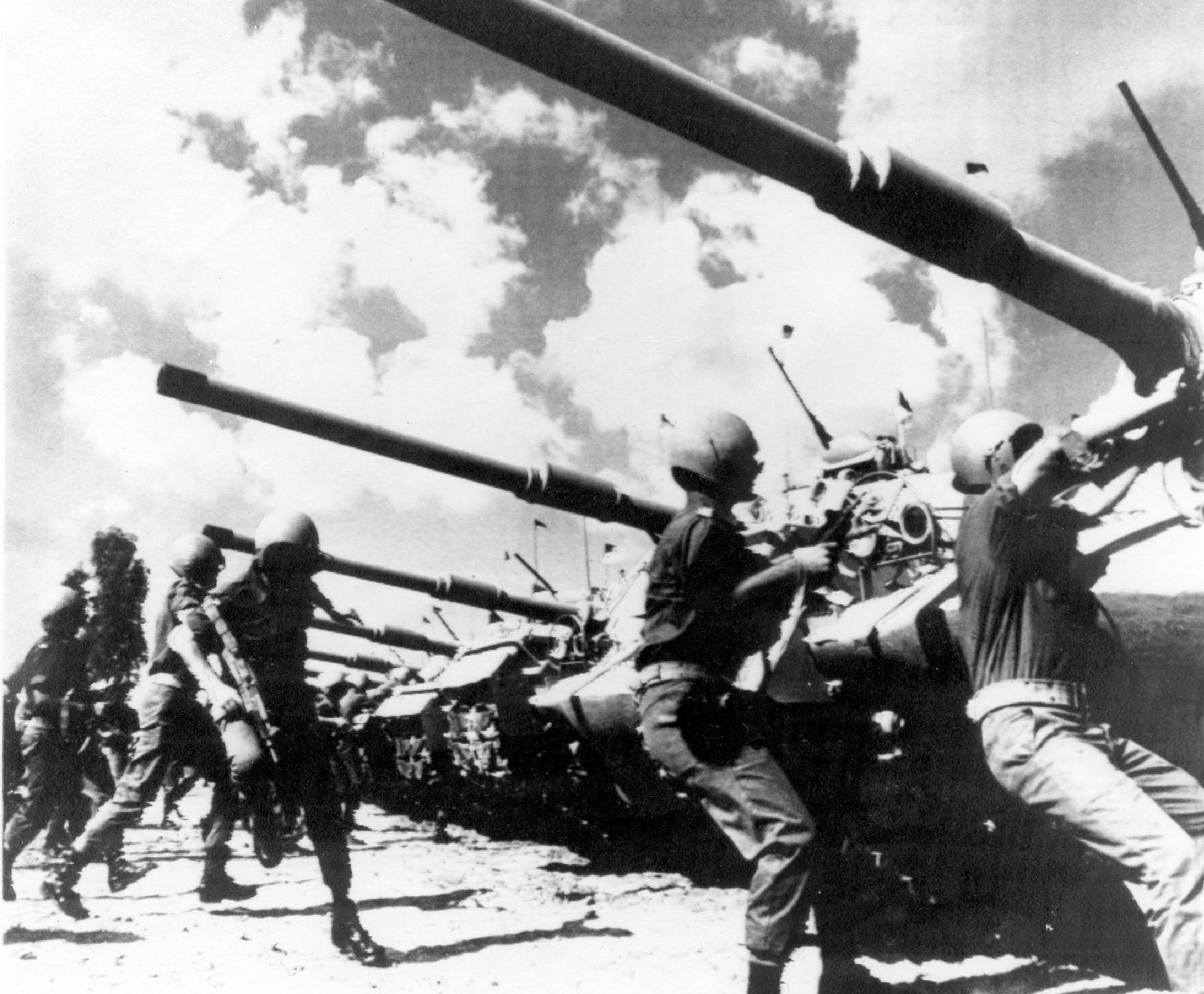 Israel Defense Forces IDF tank crews race to their M60 tanks during an - photo 2