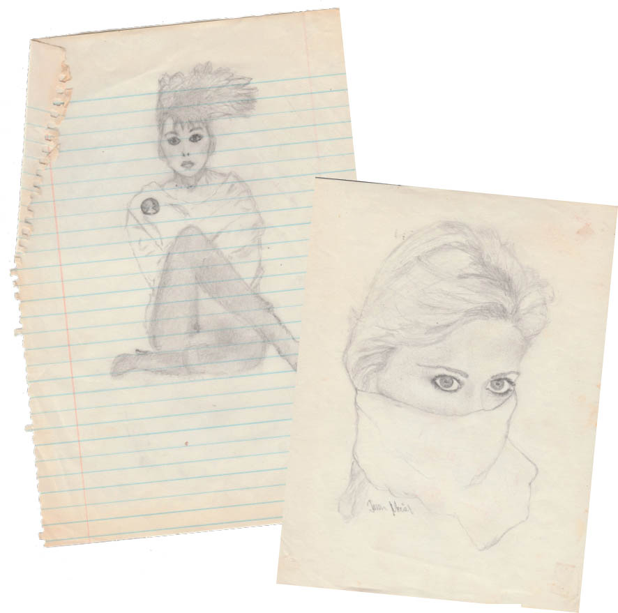 Pencil drawings I did of Pat Benatar and Olivia Newton-John from their album - photo 10