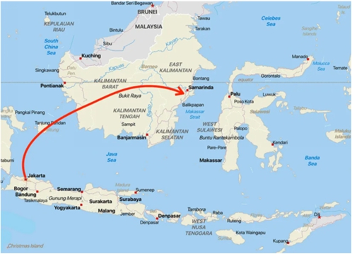 Map showing relocation of the new Indonesian capital to the island of Borneo - photo 3