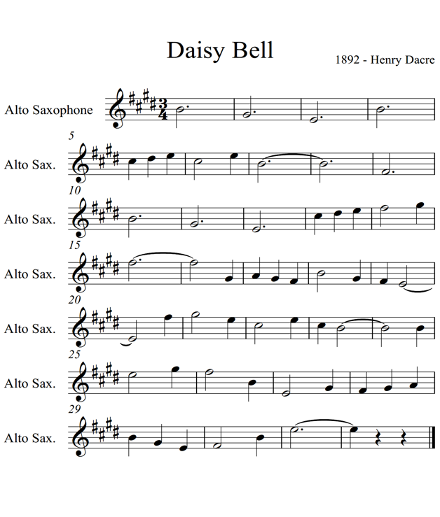 Daisy Bell Alto Saxophone Piano - photo 12