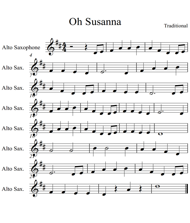 Oh Susanna Alto Saxophone Piano - photo 16