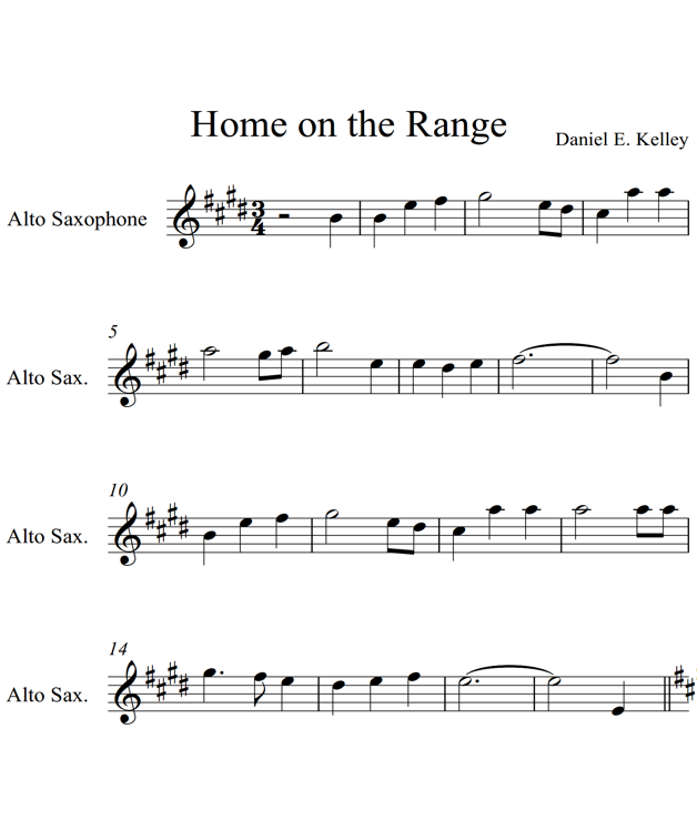 Home on the Range Alto Saxophone Piano - photo 1