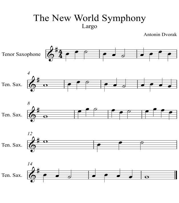 The New World Symphony Tenor Saxophone Piano - photo 31