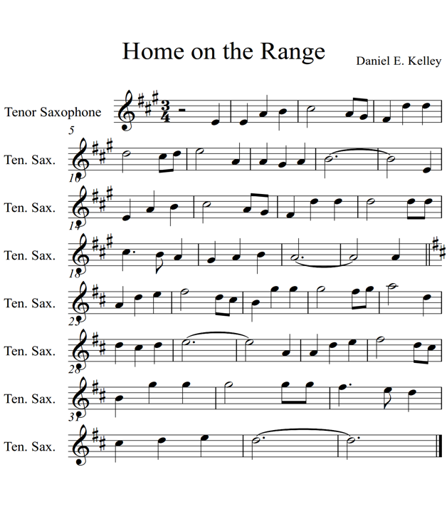 Home on the Range Tenor Saxophone Piano - photo 1