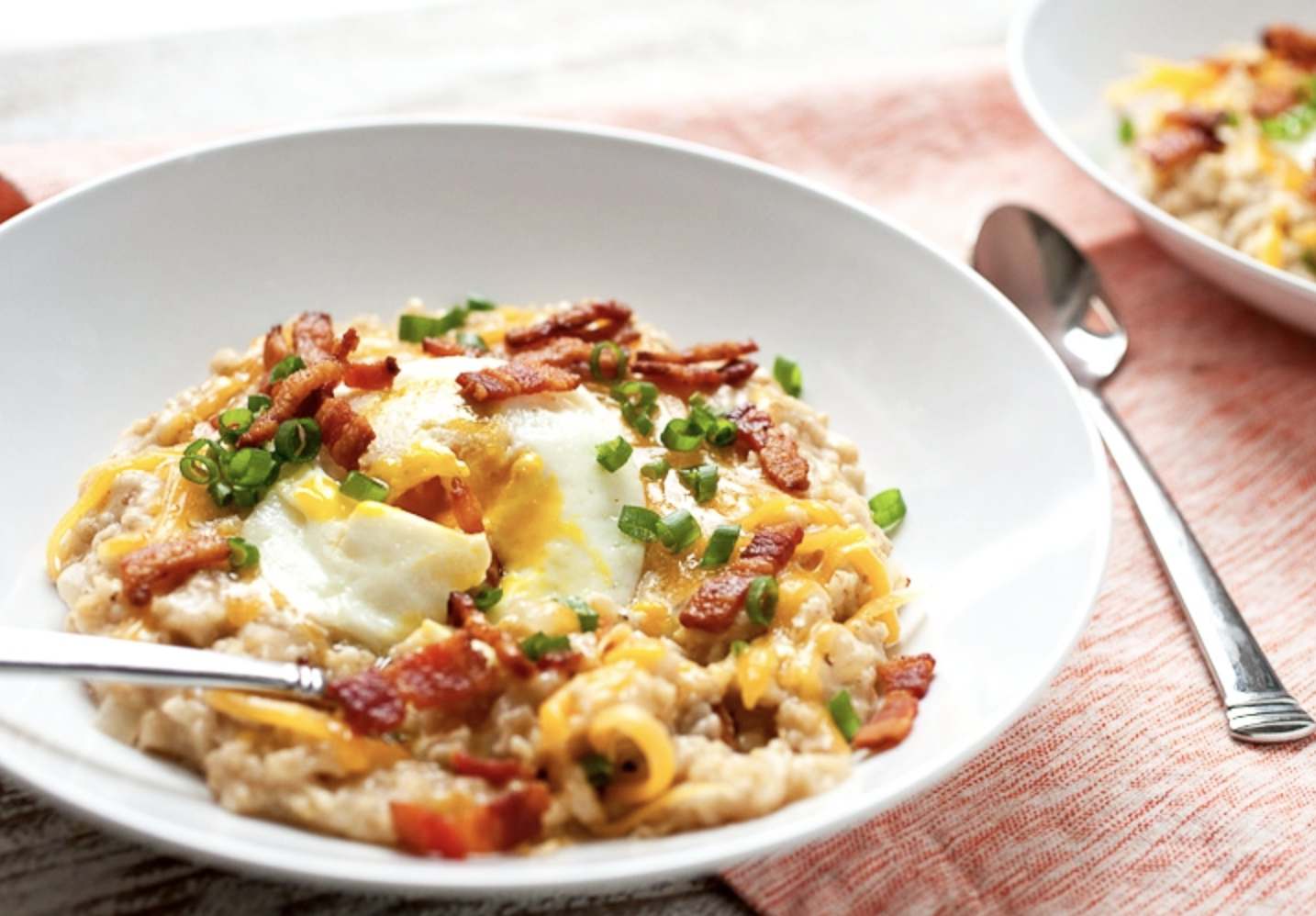 A savory cheesy bacon and egg oatmeal packed with protein This hearty - photo 5