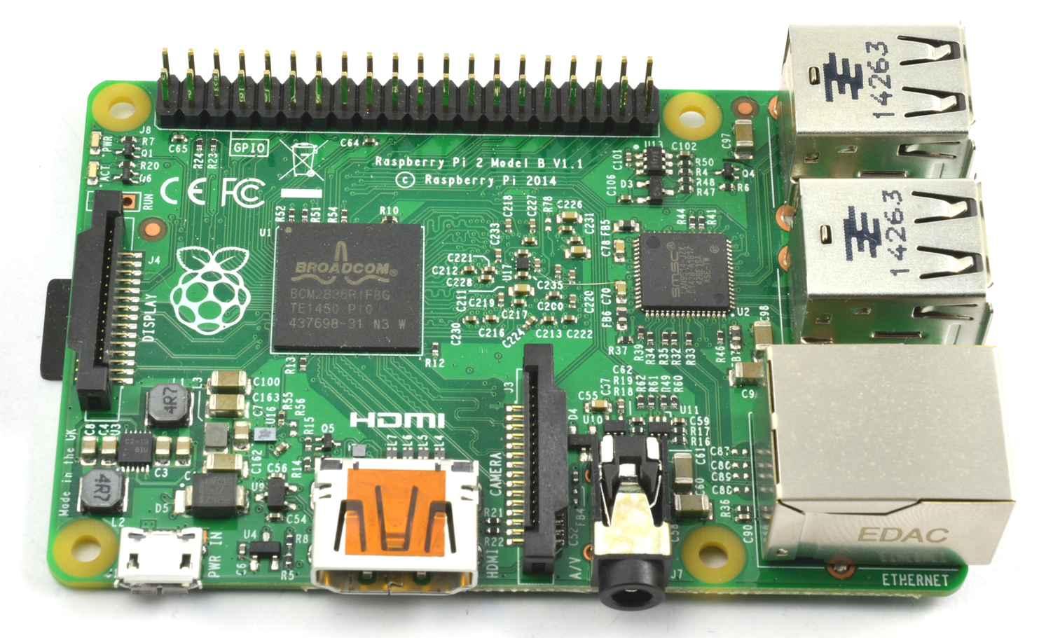 Figure 1-1 A Raspberry Pi 2 The Raspberry Pi has an Ethernet port to connect - photo 1