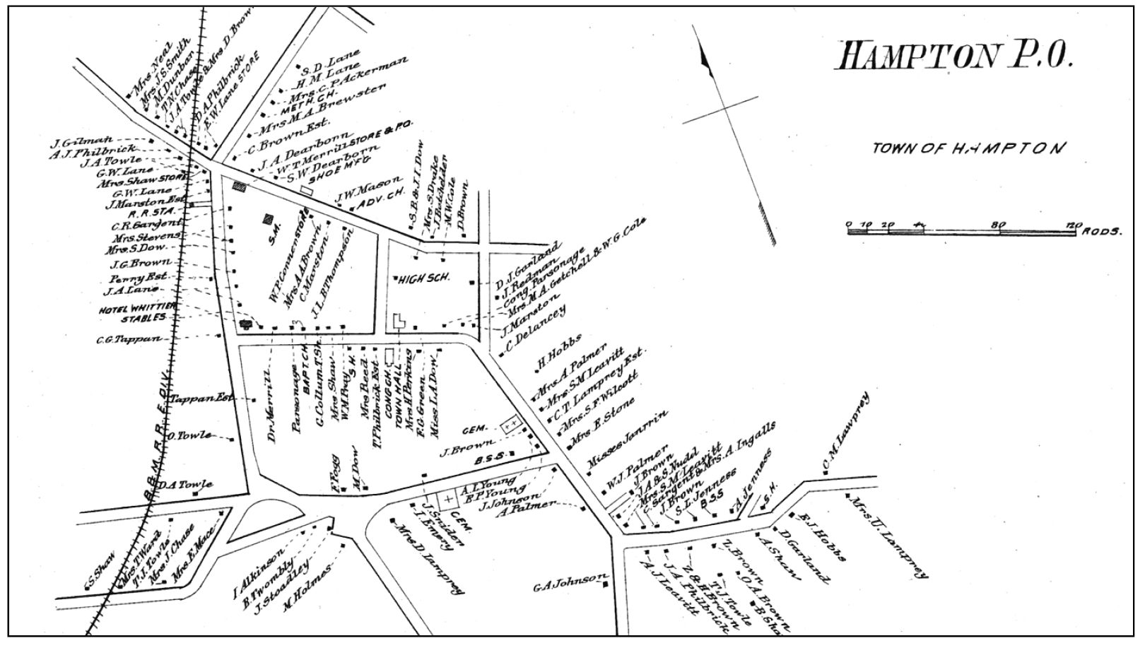 This map of the center of Hampton village in 1892 shows the growth of the - photo 2