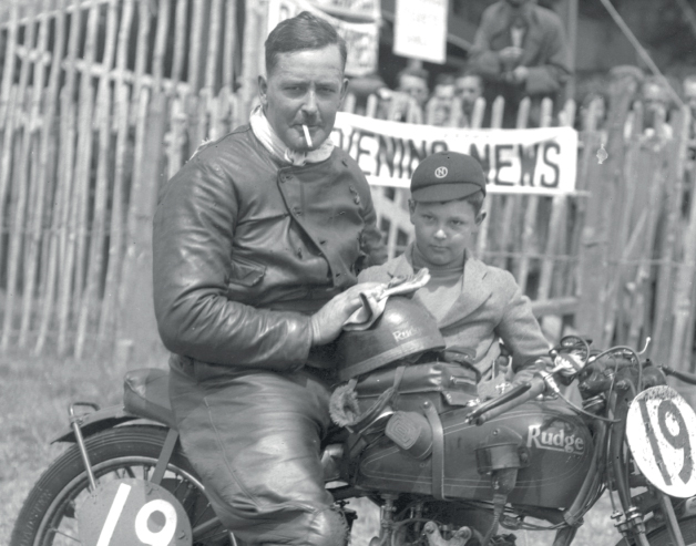 Graham Walker astride his Rudge after 2nd place in the Lightweight TT with his - photo 4