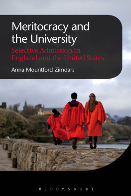 Mountford-Zimdars - Meritocracy and the University