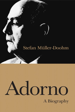 Müller-Doohm Stefan Adorno: a biography