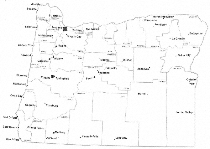 Base map of Oregon counties courtesy of A Jon Kimerling Page ix - photo 2