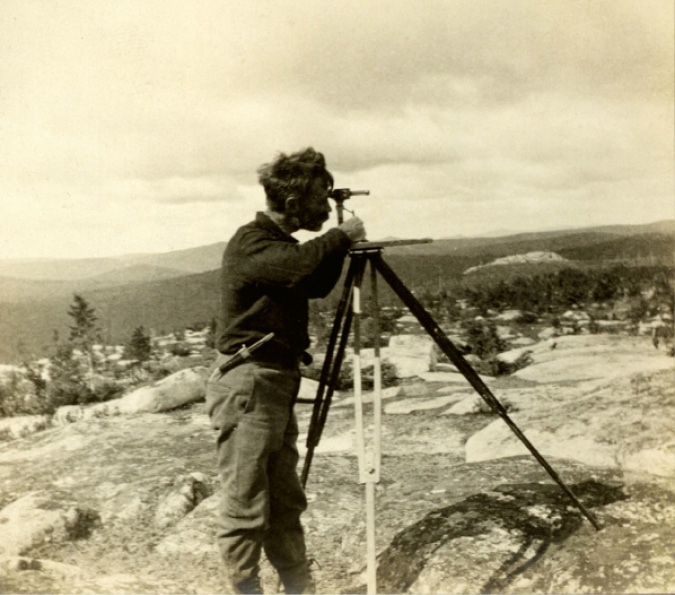 Dr William Francis Ganong surveying from summit of Chiefs Mountain - photo 4