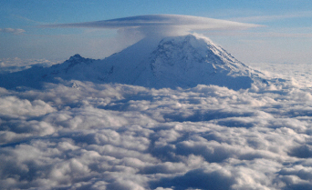 Aerial view of a space shipotherwise known as a lenticular cloud over Mount - photo 8