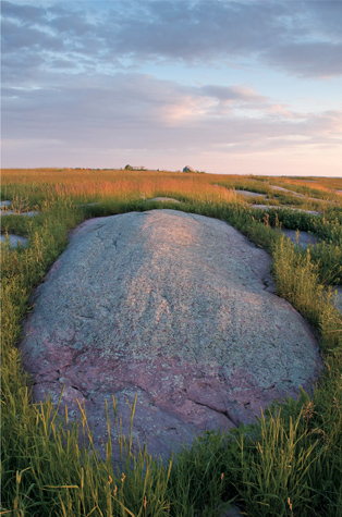 Sioux quartzite on the southwestern prairie in Blue Mounds State Park - photo 2