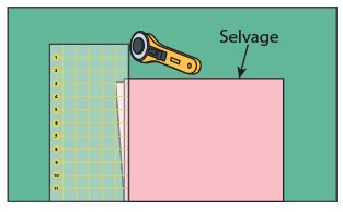 Squaring up fabric After pressing align the selvages on a horizontal line on - photo 4