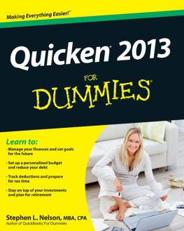 Nelson Quicken 2013 For Dummies