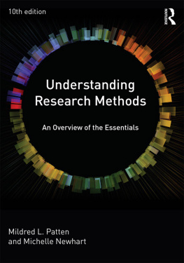 Newhart Michelle Understanding research methods: an overview of the essentials