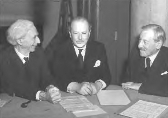 14 Bertrand Russell Harold Nicolson and Lord Samuel at the BBC before the - photo 16