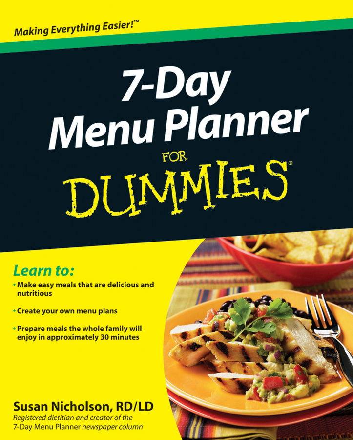 7-Day Menu Planner For Dummies by Susan Nicholson RDLD 7-Day Menu Planner - photo 1