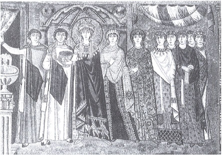 The Empress Theodora and her retinue A sixth-century mosaic from the Church of - photo 11