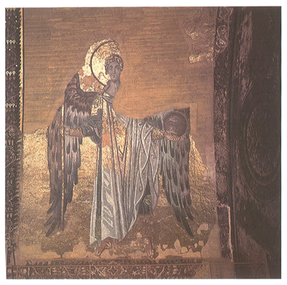 The Archangel Gabriel c 861 mosaic on arch of north bema St Sophia - photo 15