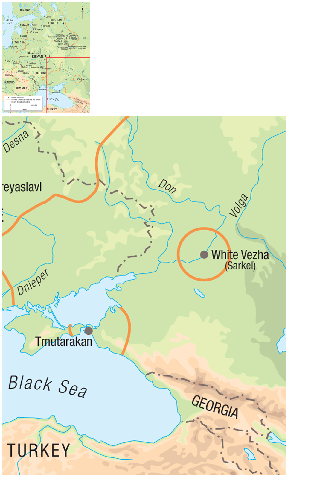 The borders of Kievan Rus and the locations of the fortified settlements - photo 7