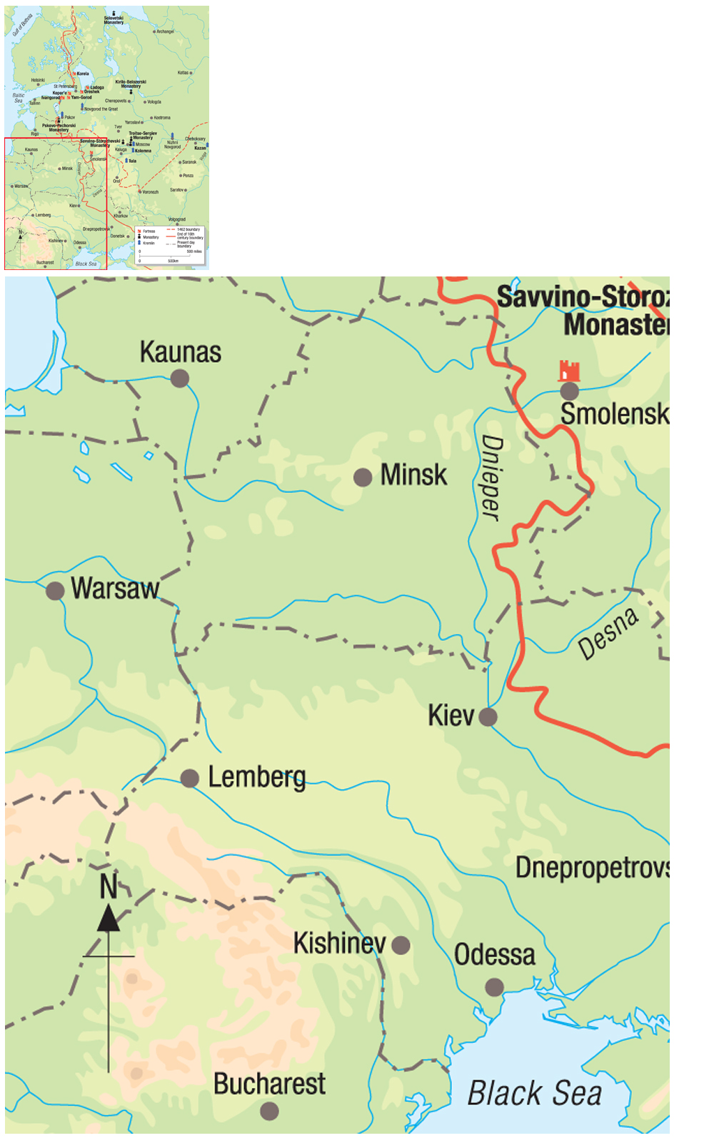 This map shows the location of the kremlins fortresses and monasteries - photo 6