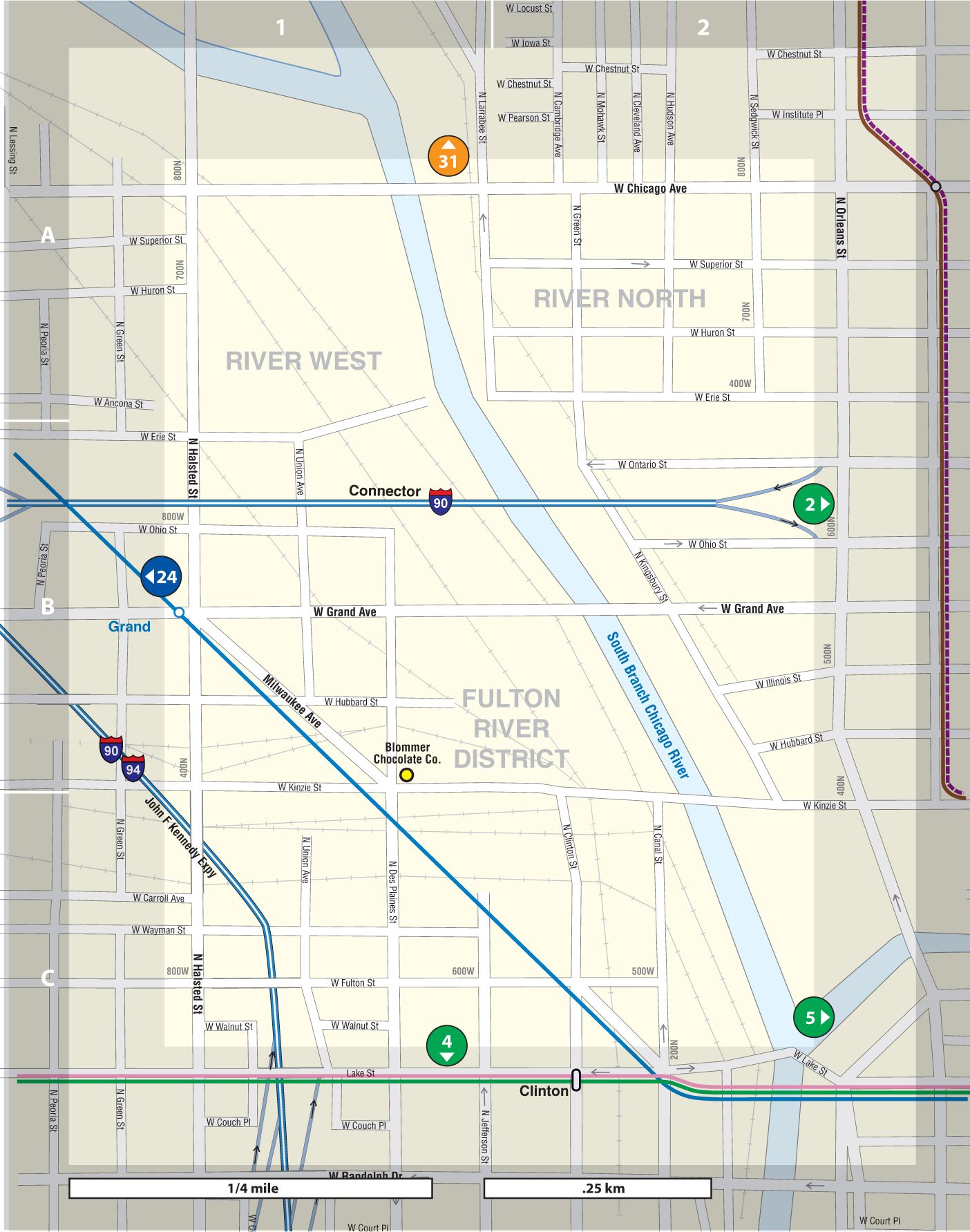 River North Fulton Market District Map 1 Crisscrossed by rail tracks - photo 4