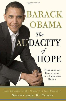 Obama The Audacity of Hope: Thoughts on Reclaiming the American Dream