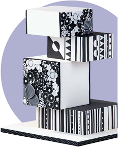 This square stacked cake Op Art Boxes is stylish and sophisticated - photo 5