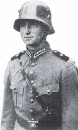 A member of a Landespolizei force wearing an M1916 steel helmet and a uniform - photo 3