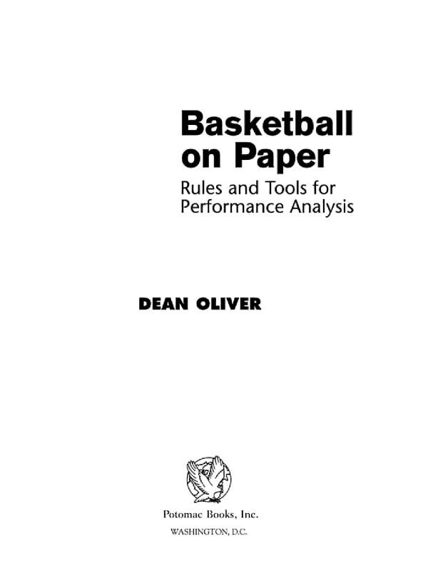 Basketball on Paper Rules and Tools for Performance Analysis - photo 1