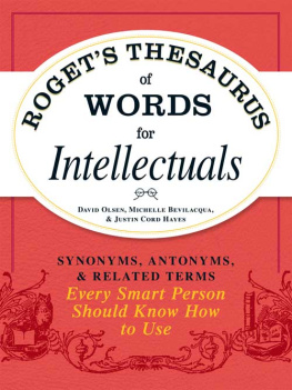 Olsen David - Rogets Thesaurus of Words for Intellectuals