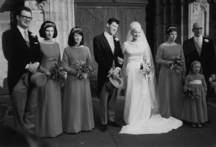 Jane third from left was a bridesmaid at the wedding of her school friend - photo 6