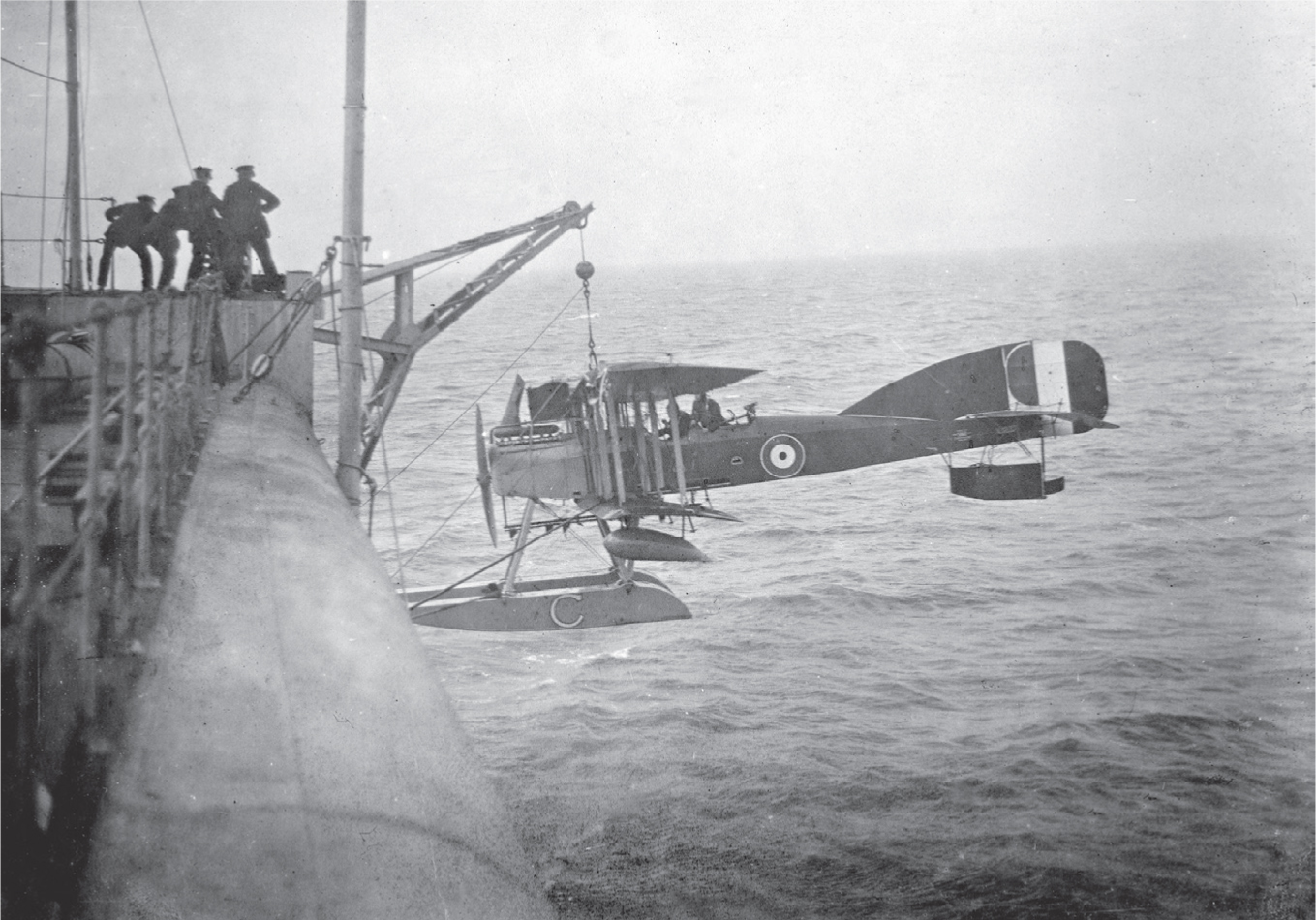 Hoisting an RNAS seaplane on board Temporary accommodation on the Strand - photo 8