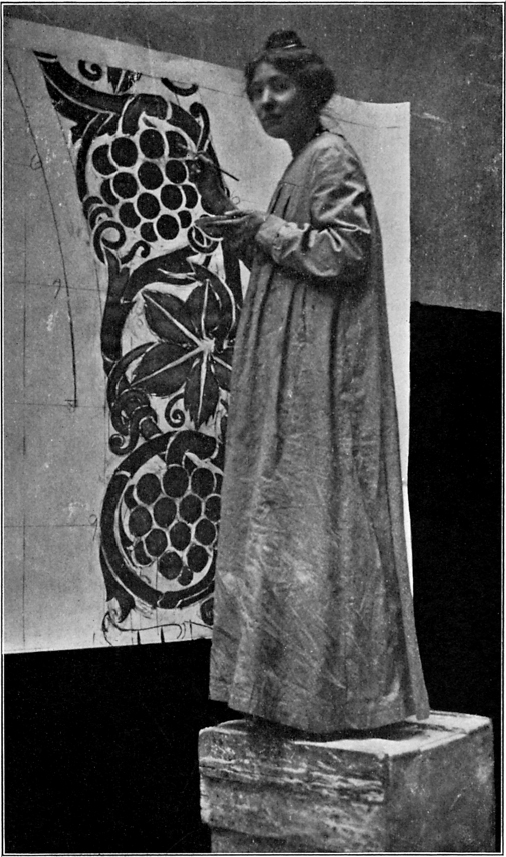 Sylvia Pankhurst designing a part of the decorations of the Princes Skating - photo 1